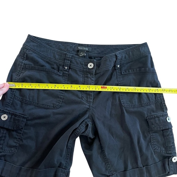 White House Black Market Black Bermuda Cargo Shorts women’s size 8 cotton blend - Picture 8 of 10